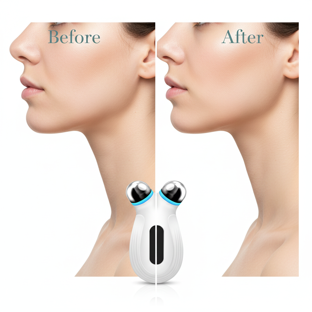 EMS Microcurrent Face Lift Device - Before After