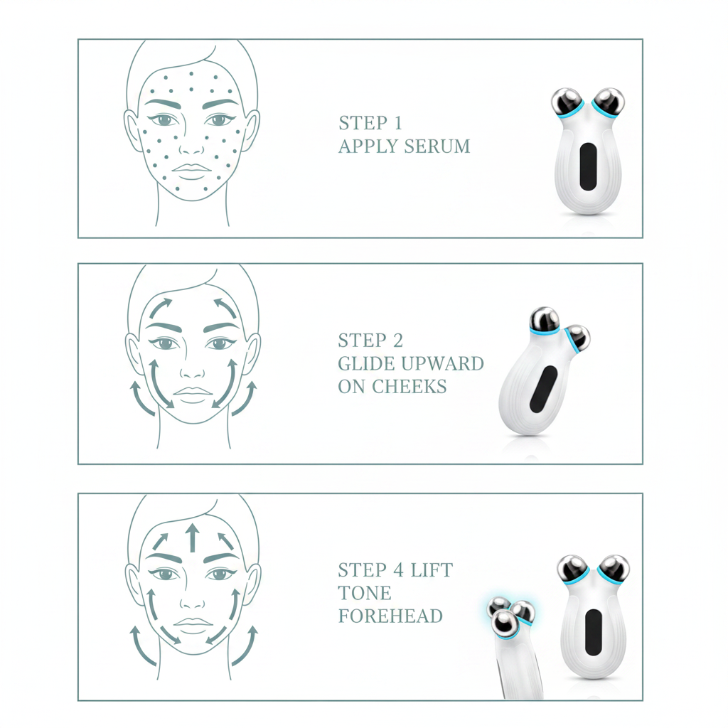 EMS Microcurrent Face Lift Device - How to Use