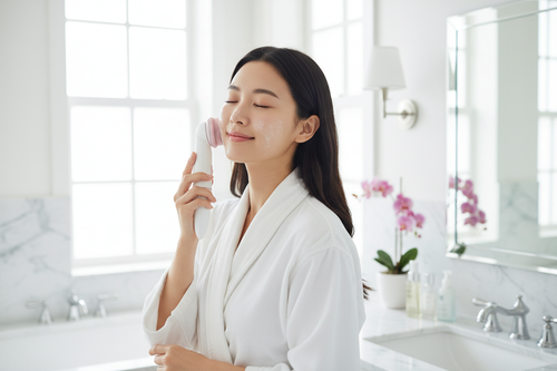 Electric Silicone Facial Cleansing Brush - Lifestyle Use