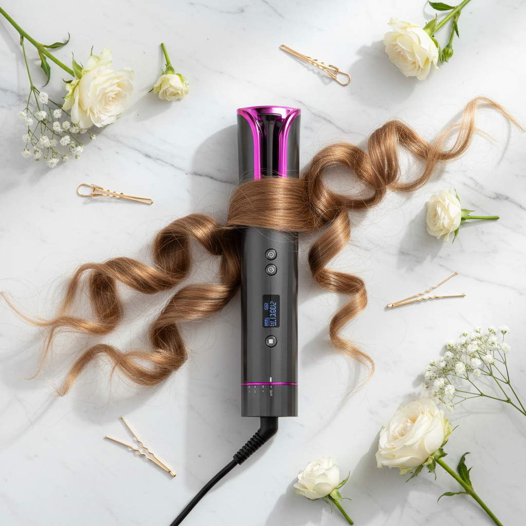 Hair Curler - Flatlay with Hair